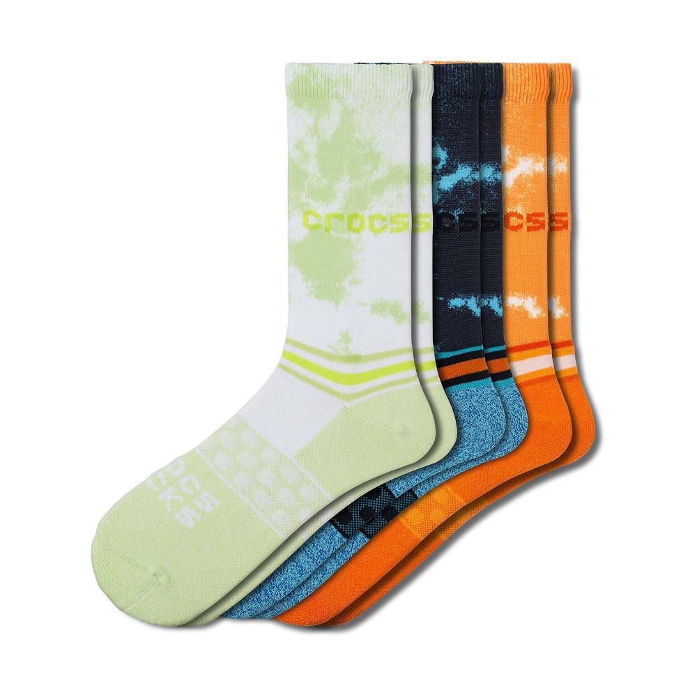 Chaussettes Crocs Adult Crew Seasonal Dye 3 Pack Femme Multicolore | France 1625DFMN